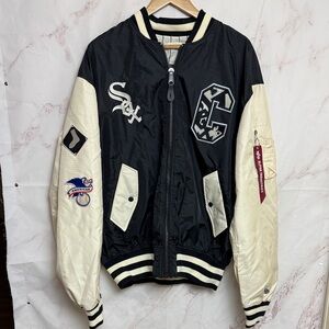 Chicago White Sox Alpha Industries x New Era Black Reversible L-2B Bomber Jacket